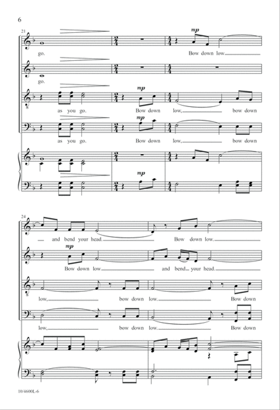 Bow Down Low Bow Down Low Divisi scores gallery preview page 6