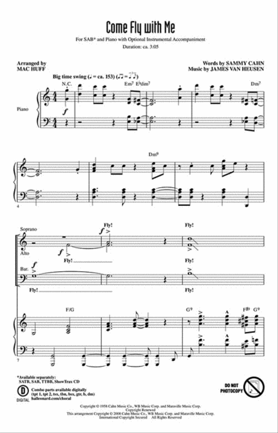 Come Fly with Me 3-Part scores gallery preview page 2