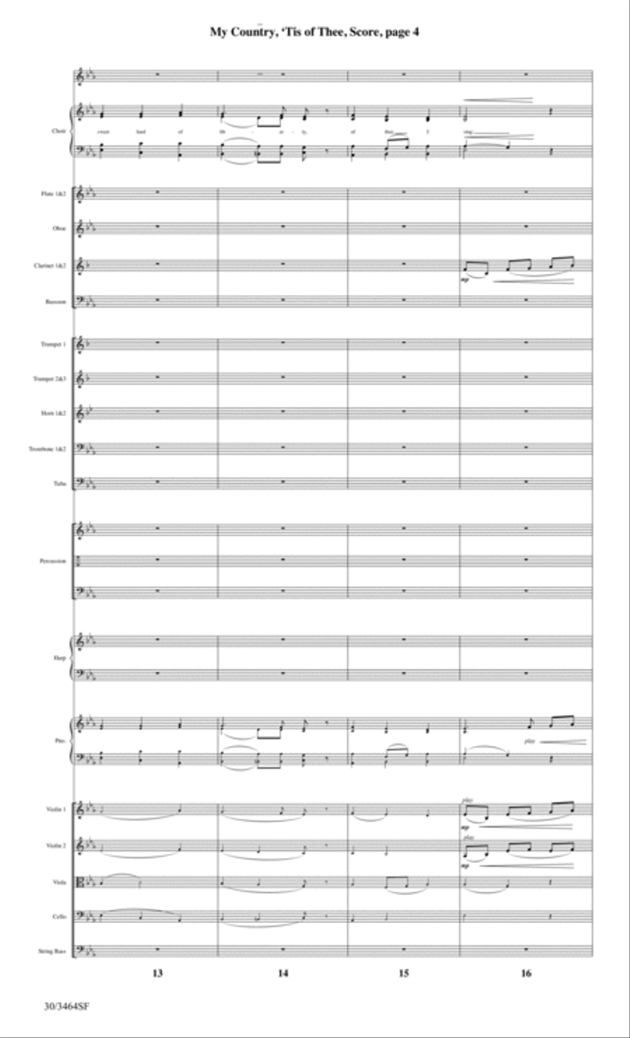 My Country, 'Tis of Thee - Orchestral Score and Parts Choir scores gallery preview page 6