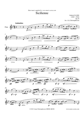 Fauré: Sicilienne - Flute (unaccompanied)