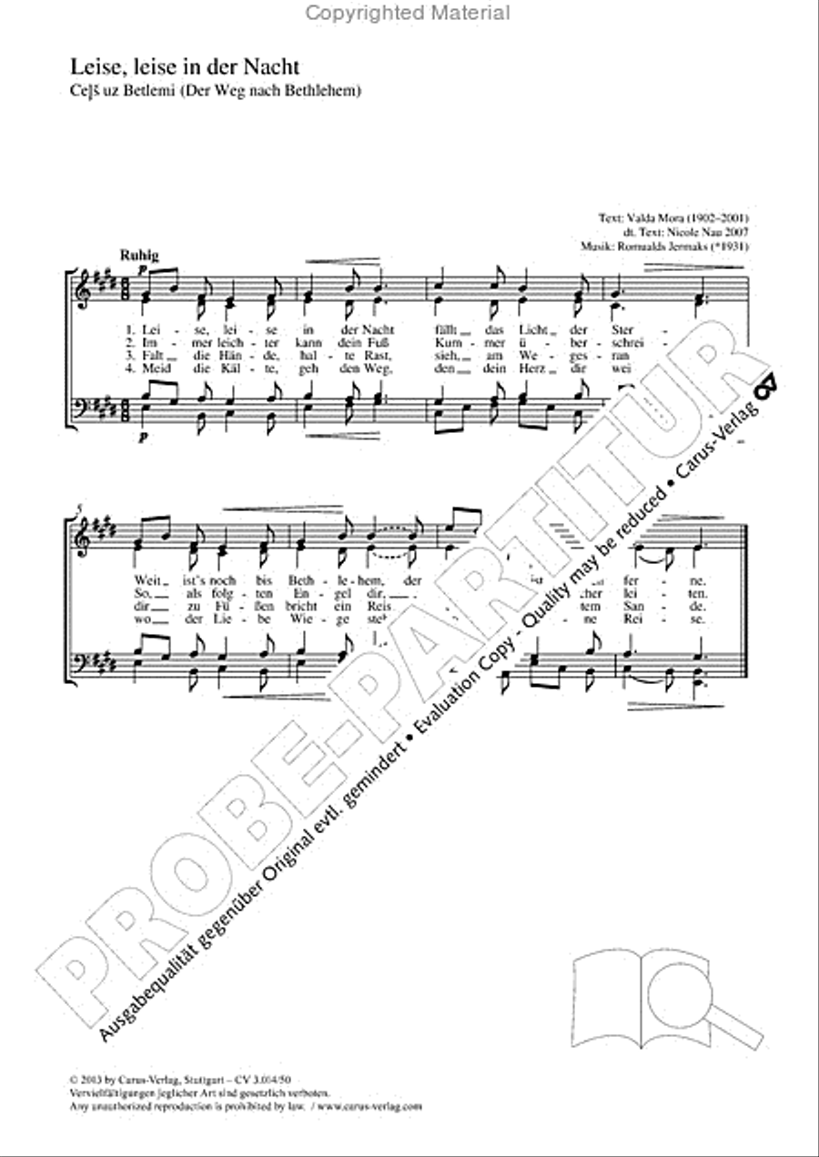 Leise, leise in der Nacht 4-Part scores gallery preview page 2