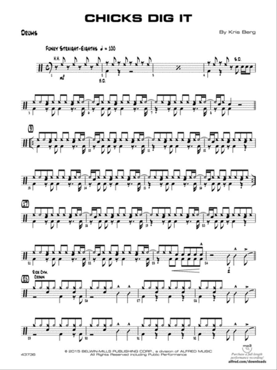 Chicks Dig It: Drums Jazz Ensemble scores gallery preview page 1