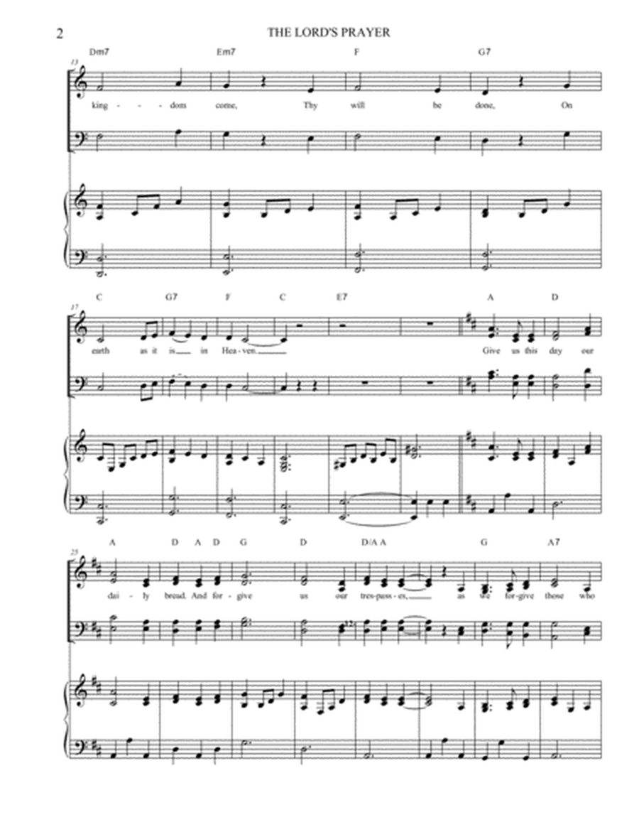 The Lord's Prayer (Our Father Who Art In Heaven) SATB with Piano Accompaniment