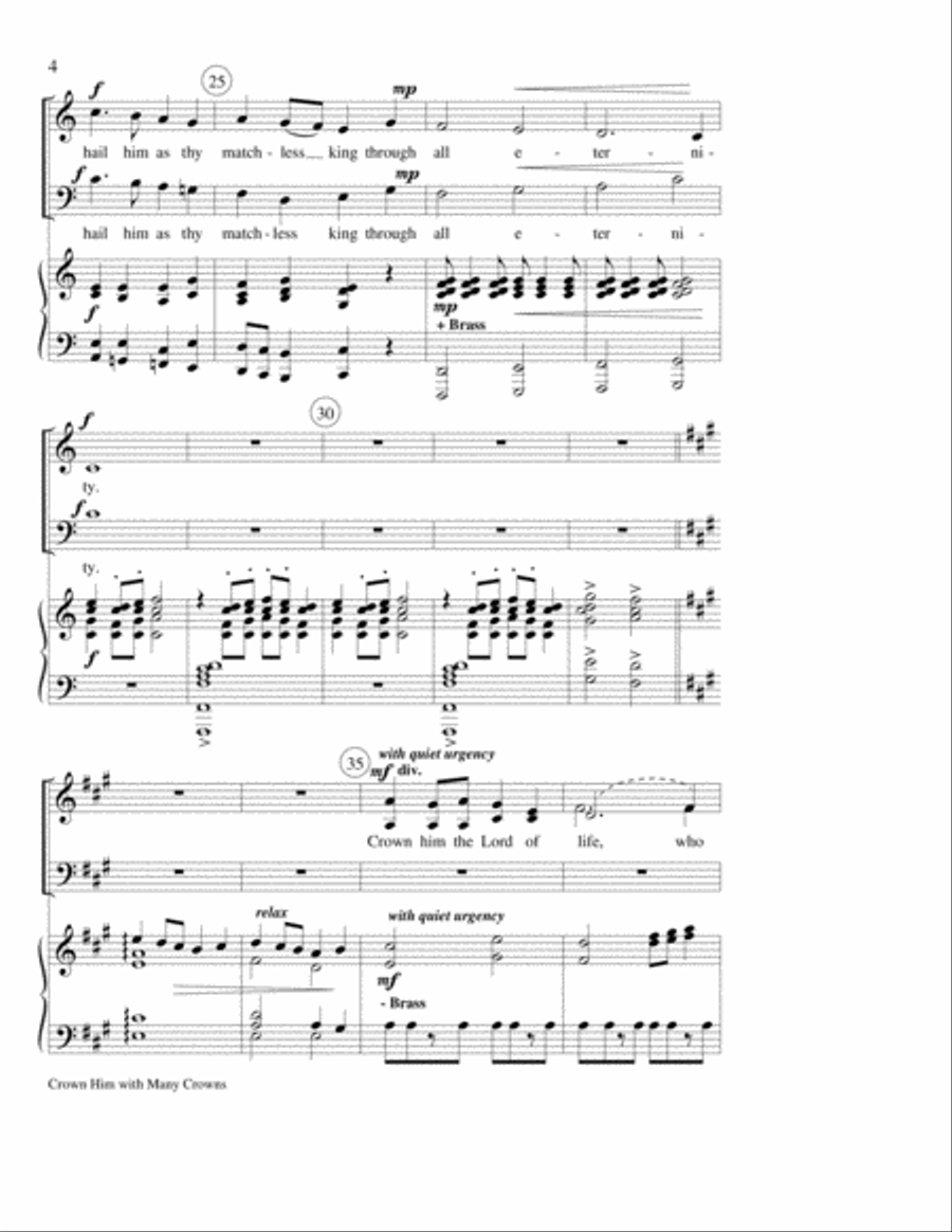 Crown Him with Many Crowns 4-Part scores gallery preview page 4