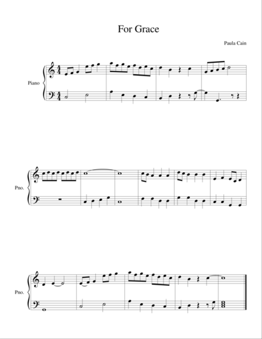 For Grace Piano Method scores gallery preview page 1