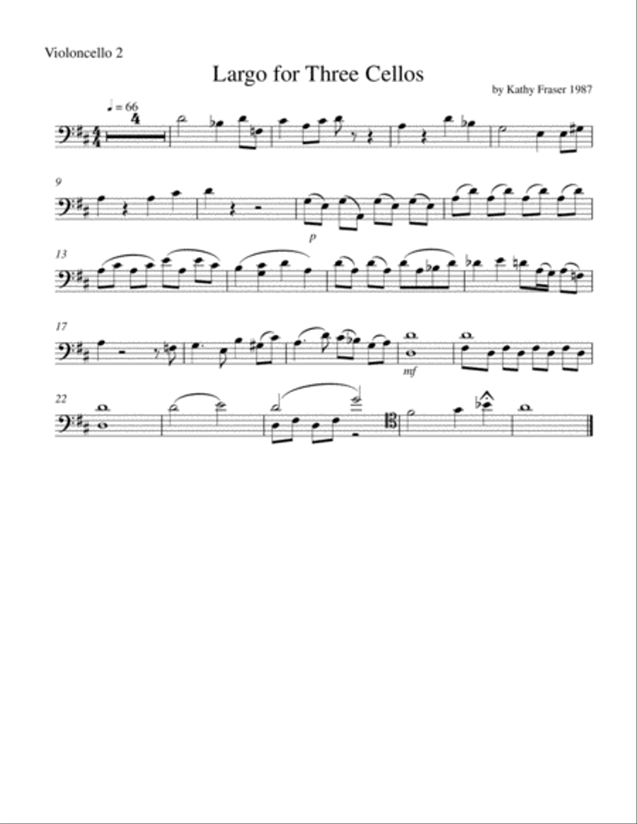 Largo for Three Cellos Small Ensemble scores gallery preview page 2