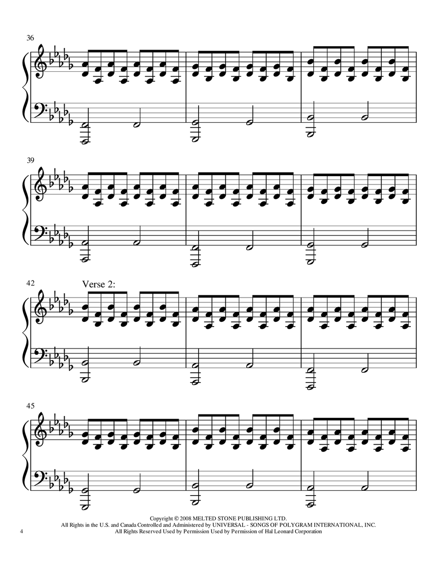 Hometown Glory Piano Solo scores gallery preview page 4