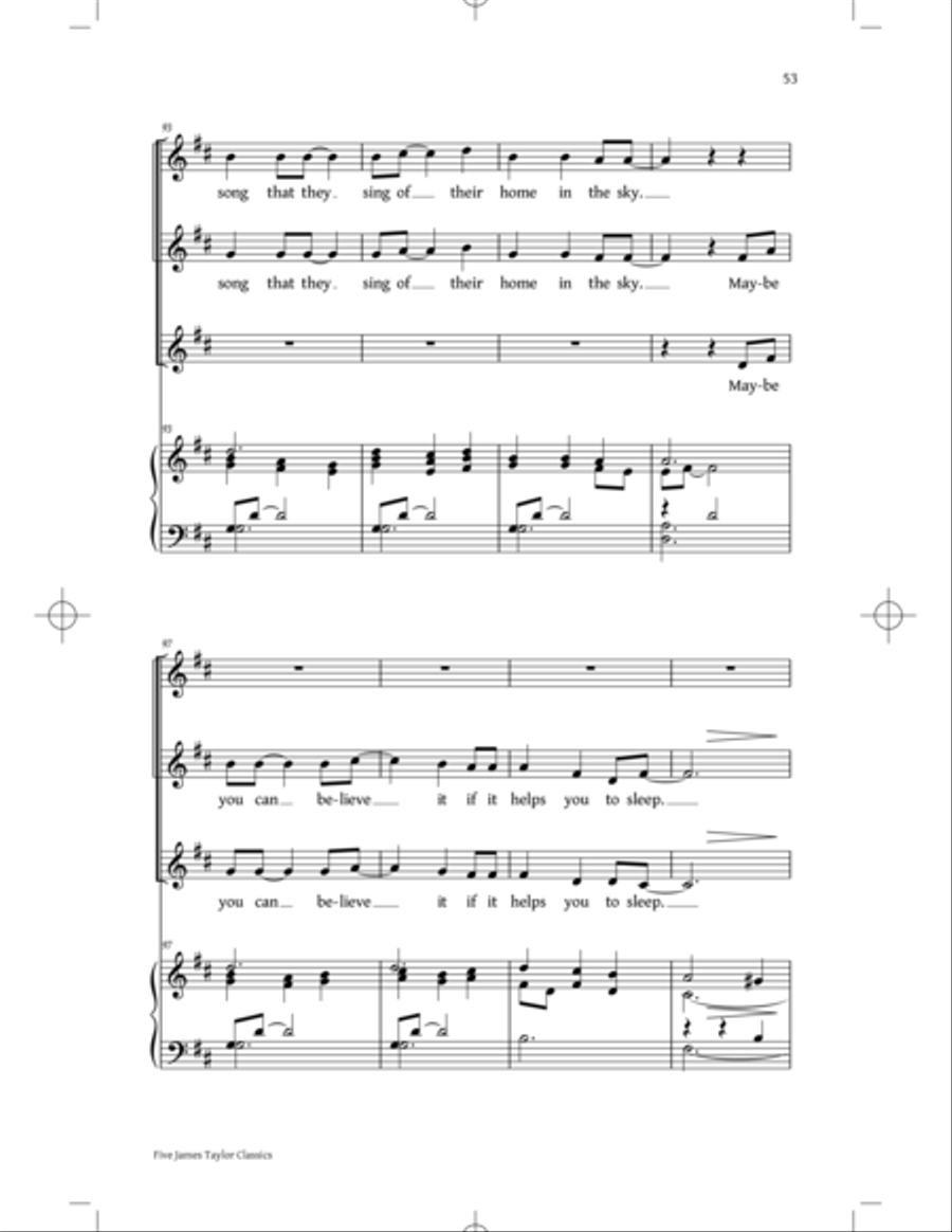 You've Got A Friend: Five James Taylor Classics SSA scores gallery preview page 51