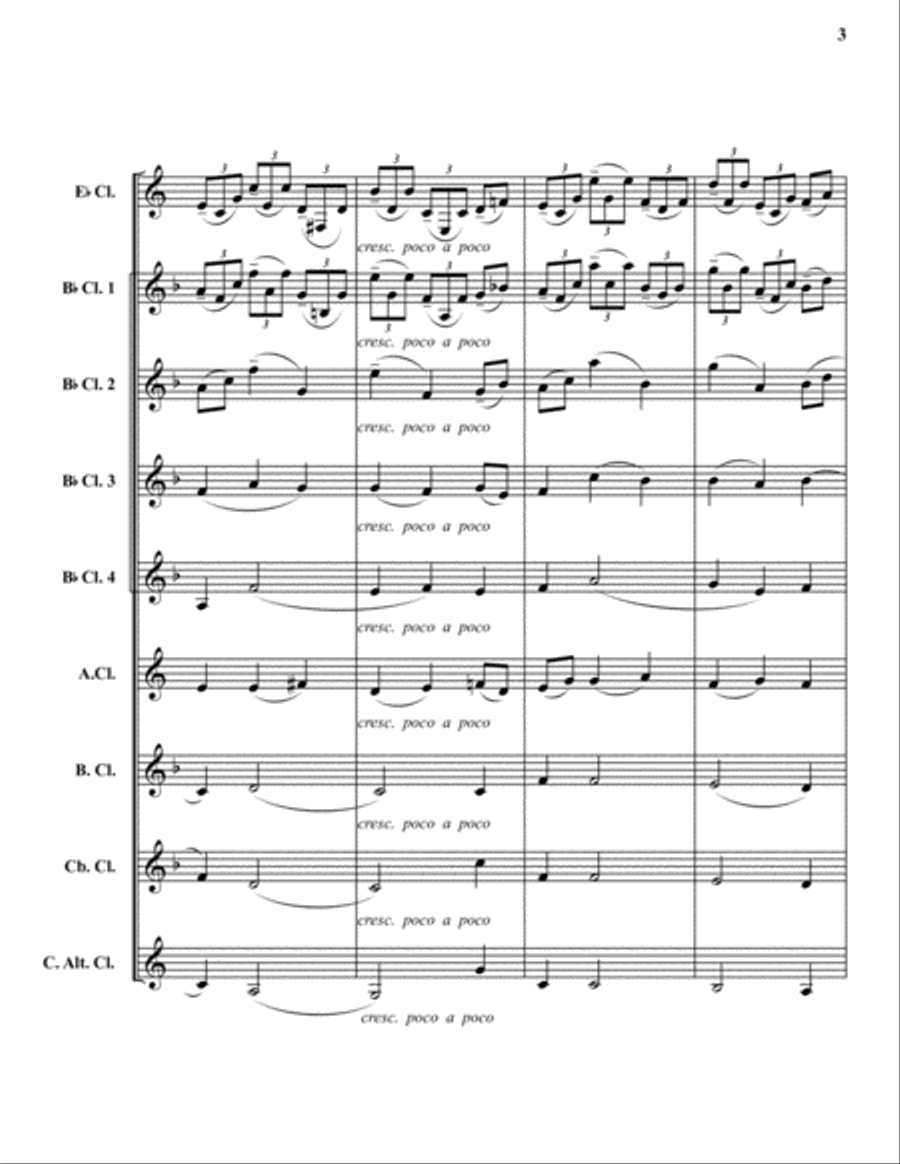 Nimrod from the Enigma Variations Clarinet Choir scores gallery preview page 3