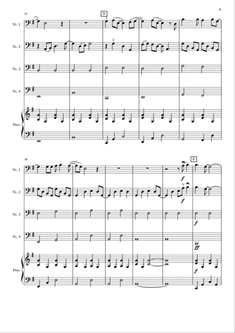 Wonderwall Piano Solo scores gallery preview page 4