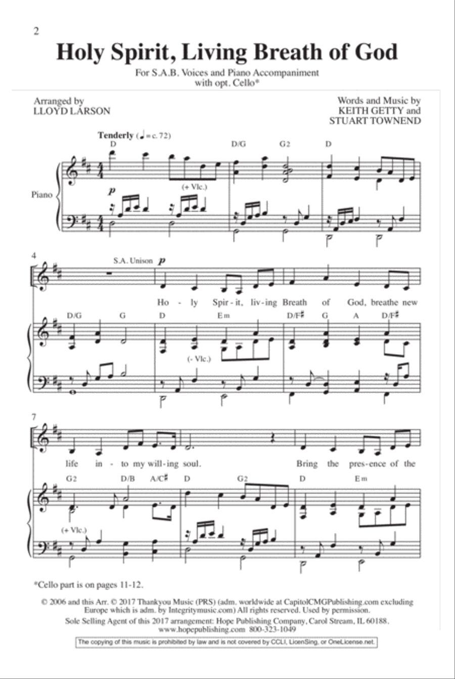 Holy Spirit, Living Breath of God 3-Part scores gallery preview page 2