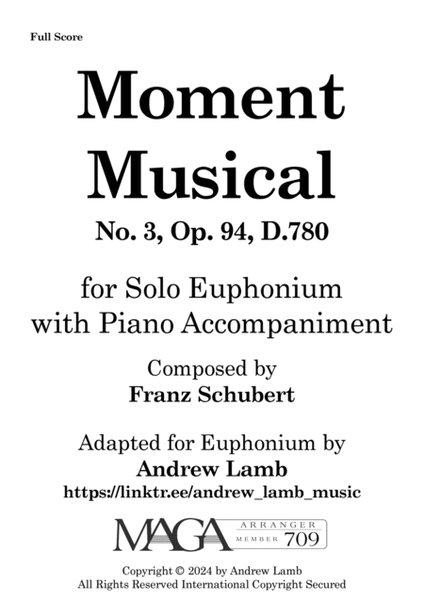 Franz Schubert | Moment Musical | for Euphonium and Piano image number null