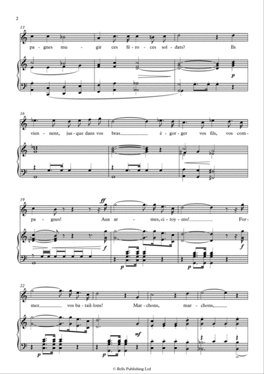 La Marseillaise (C Major) Voice Solo scores gallery preview page 2