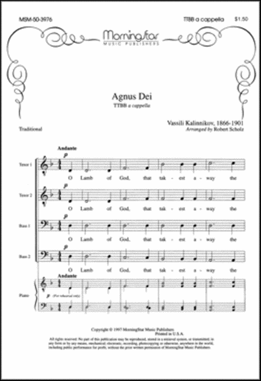 Agnus Dei TTBB scores gallery preview page 1
