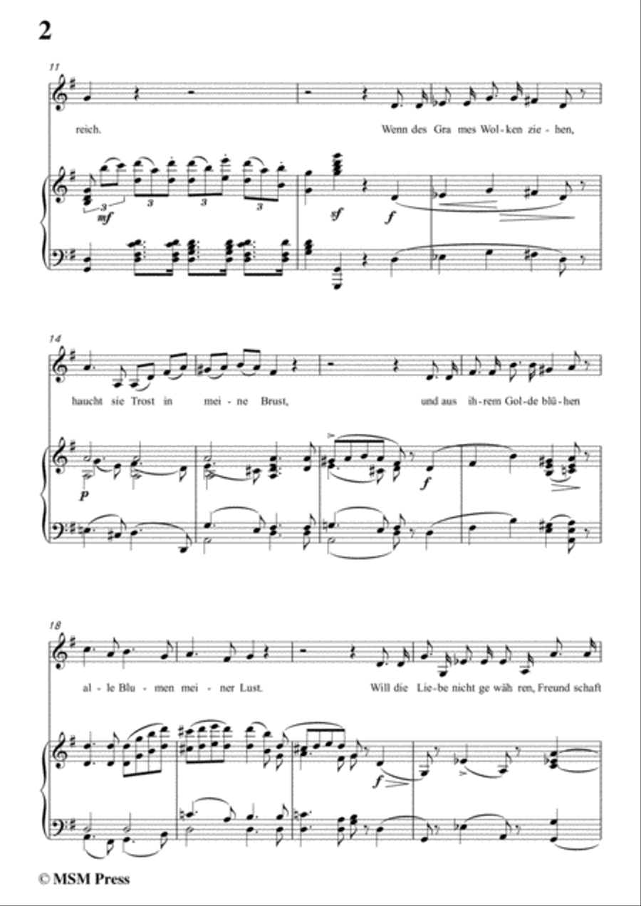 Schubert-Des Sängers Habe,in G Major,for Voice&Piano Voice scores gallery preview page 4