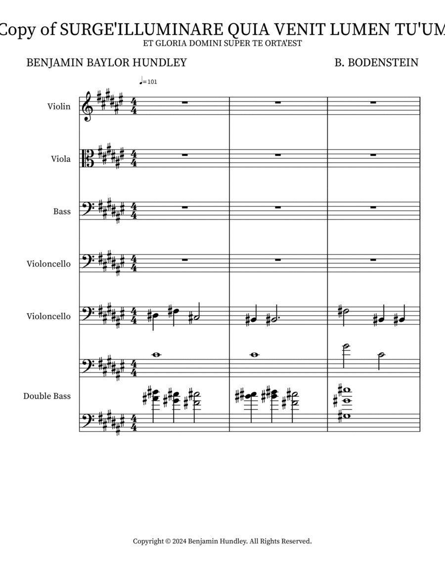 Copy of SURGE'ILLUMINARE QUIA VENIT LUMEN TU'UM Orchestra scores gallery preview page 1