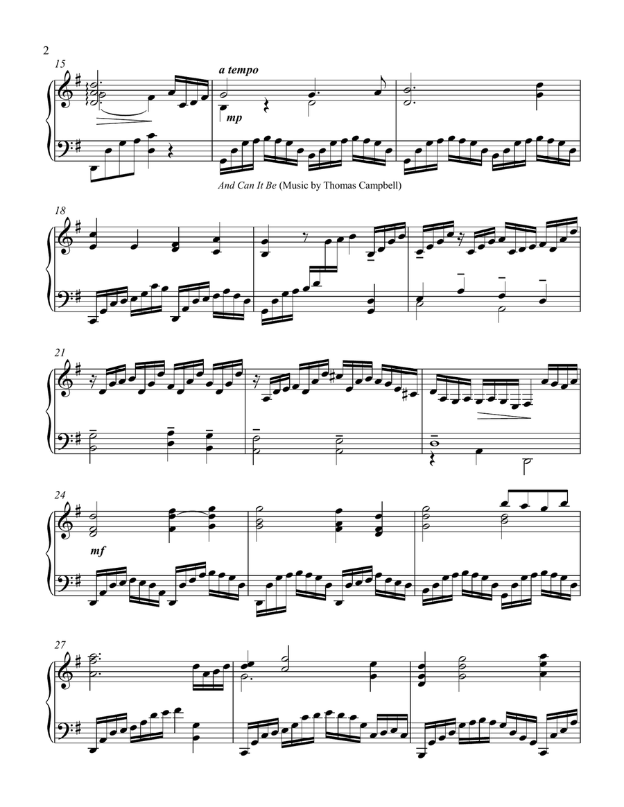 Amazing Grace with And Can It Be - advanced piano solo Piano Solo scores gallery preview page 2