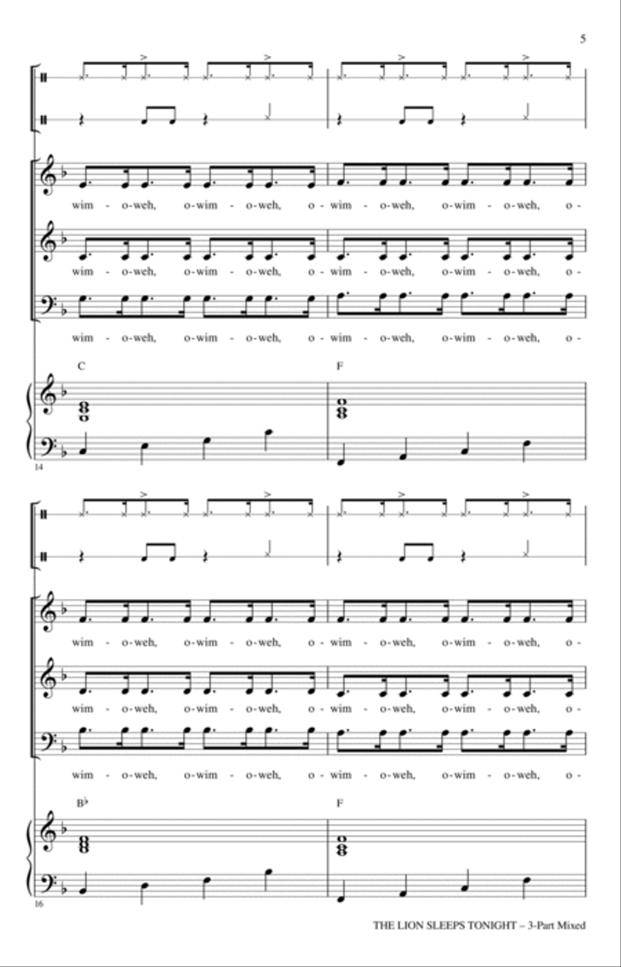 The Lion Sleeps Tonight The Lion Sleeps Tonight 3-Part scores gallery preview page 3