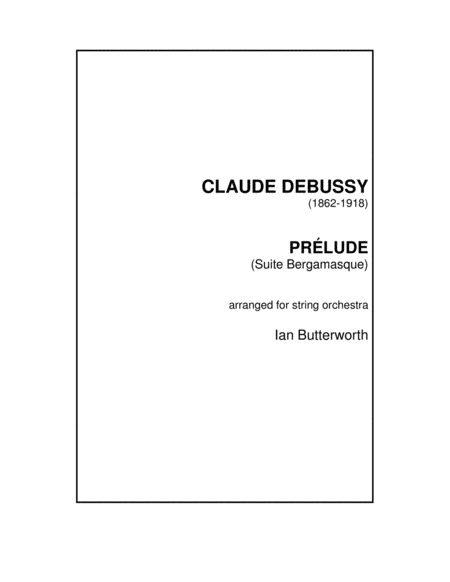 DEBUSSY Prélude (Suite Bergamasque) image number null