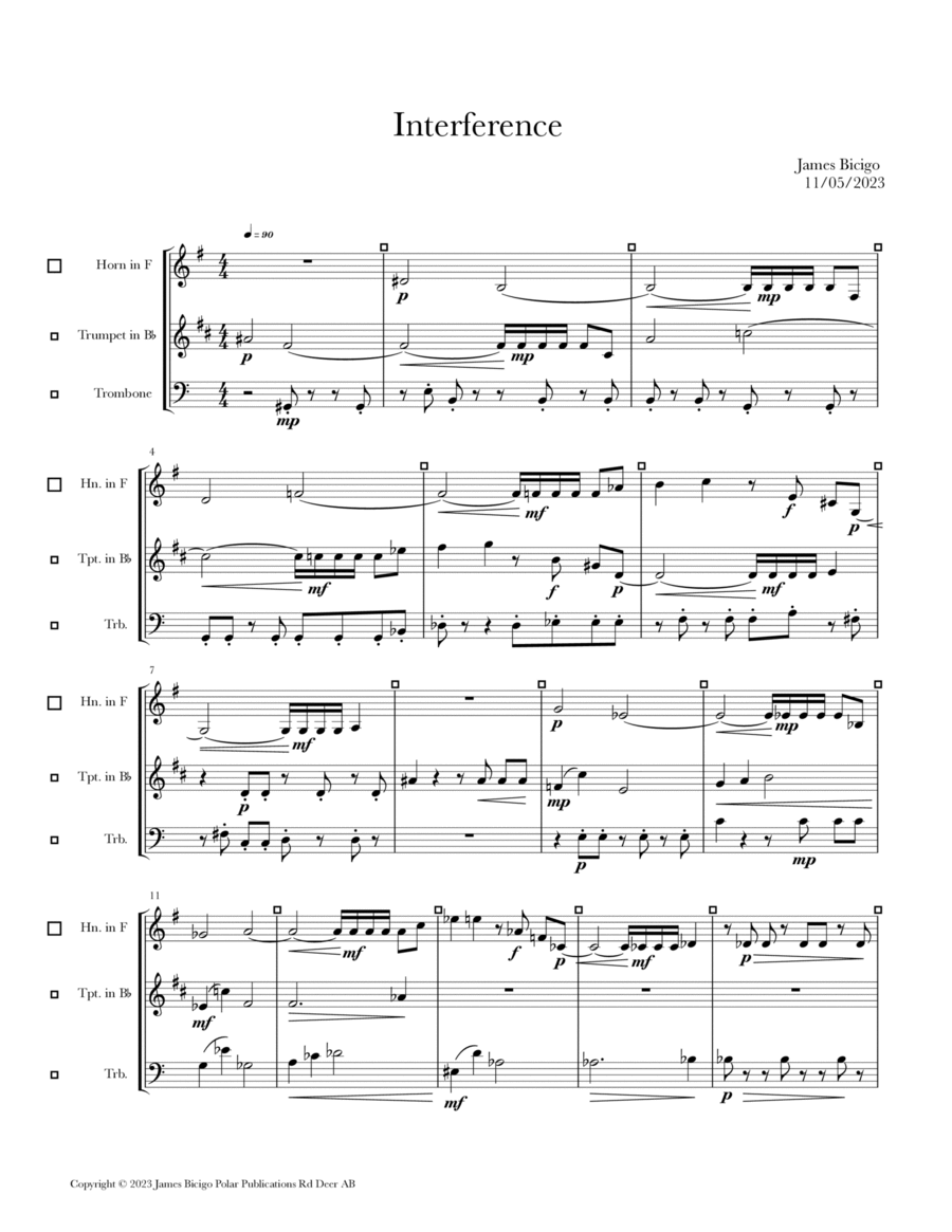 Interference Interference Chamber Music scores gallery preview page 1
