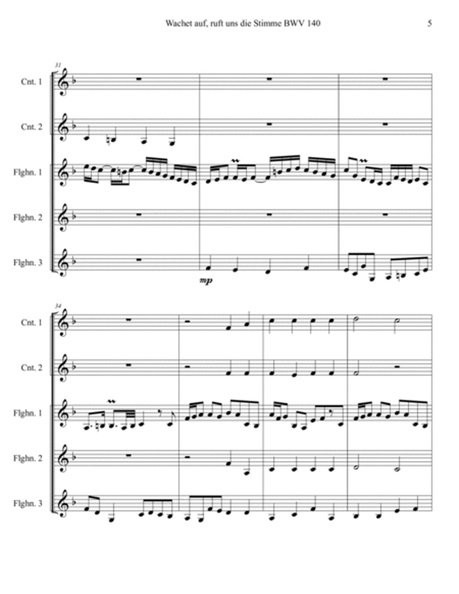 Wachet auf, ruft uns die Stimme BWV 140 - for Trumpet Quintet