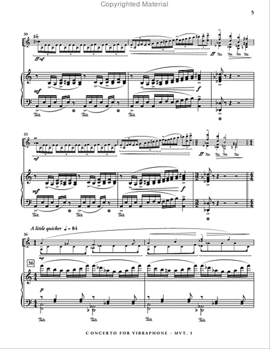 Concerto for Vibraphone (piano reduction) Percussion Ensemble scores gallery preview page 6