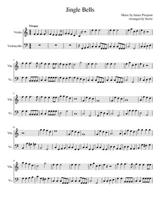 Jingle Bells - Score for Violin and Cello