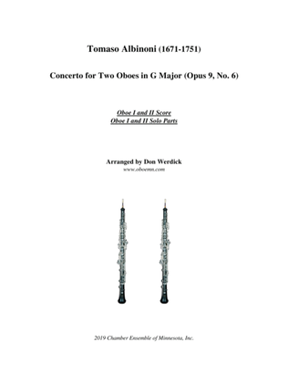 Book cover for Concerto for Two Oboes in G Major, Op. 9 No 6