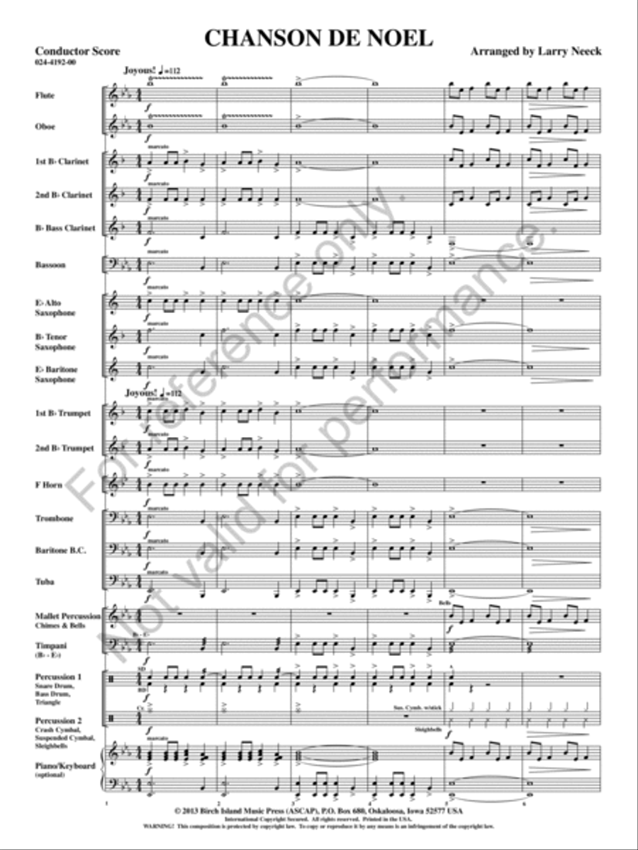 Chanson de Noel Chanson de Noel Concert Band scores gallery preview page 2