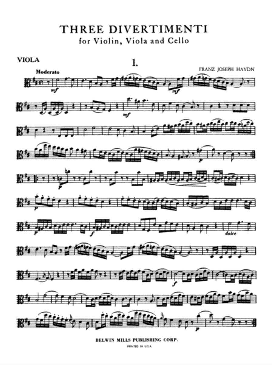 Three Divertimenti String Trio scores gallery preview page 3
