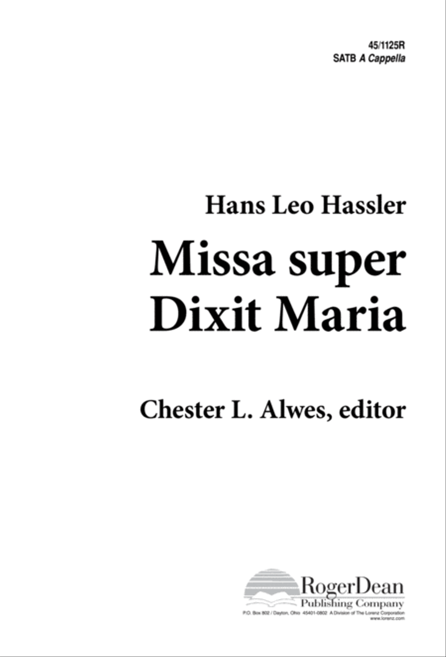 Missa super Dixit Maria 4-Part scores gallery preview page 1