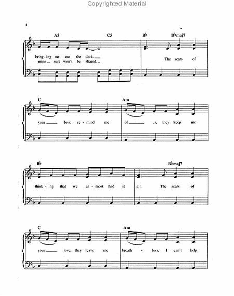 Rolling in the Deep Easy Piano scores gallery preview page 4