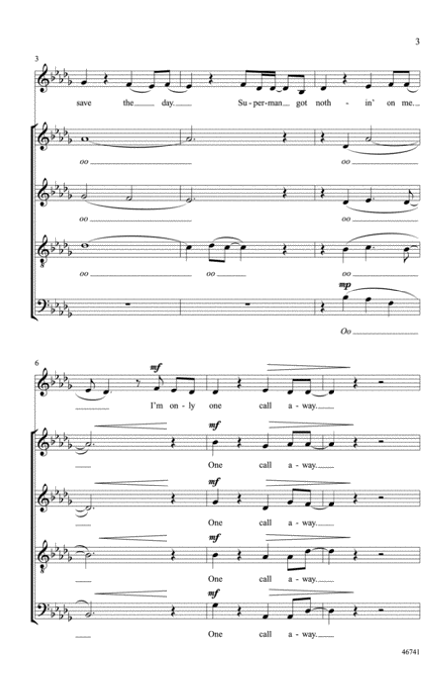One Call Away One Call Away Choir scores gallery preview page 2