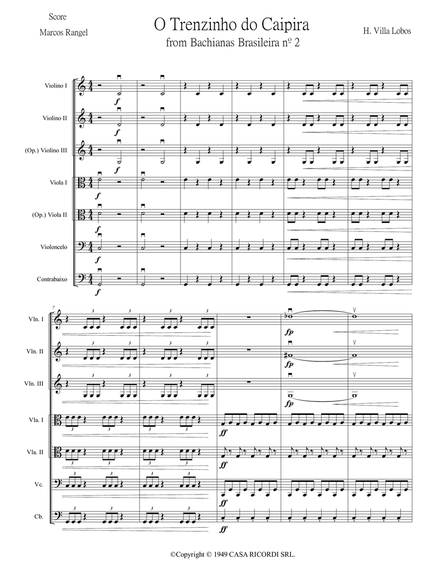 Bachianas Brasileiras N 2 String Orchestra scores gallery preview page 1