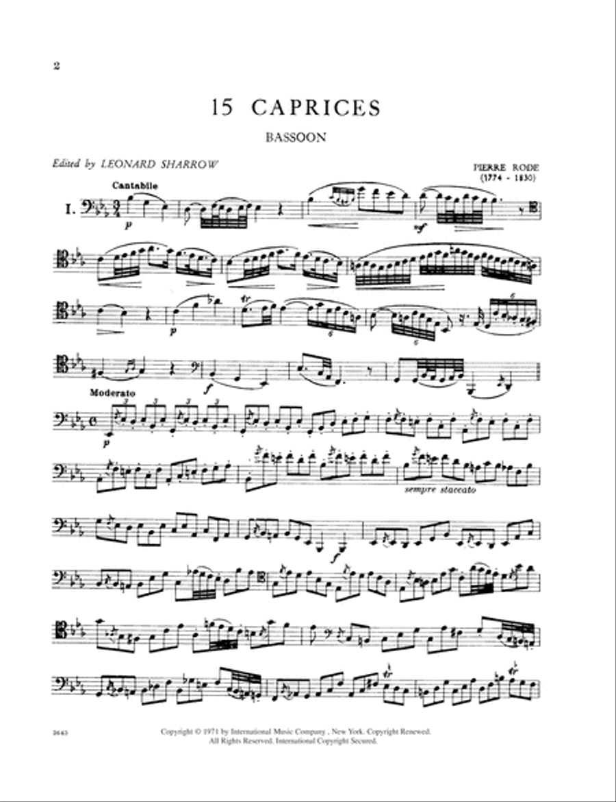 15 Caprices Bassoon Solo scores gallery preview page 2