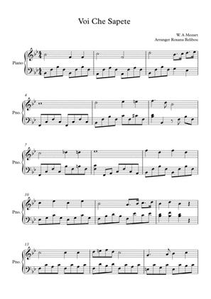 Voi Che Sapete by Mozart Piano