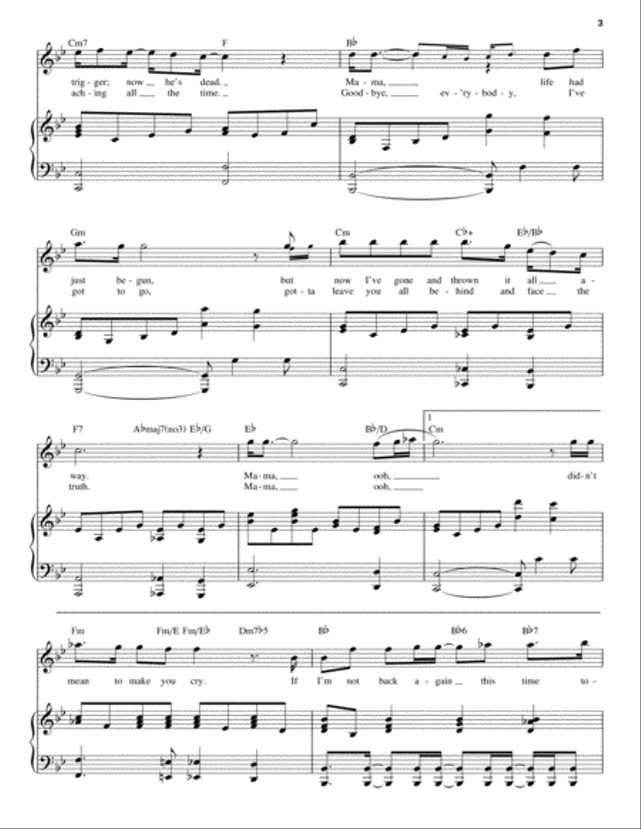 Bohemian Rhapsody Piano scores gallery preview page 3