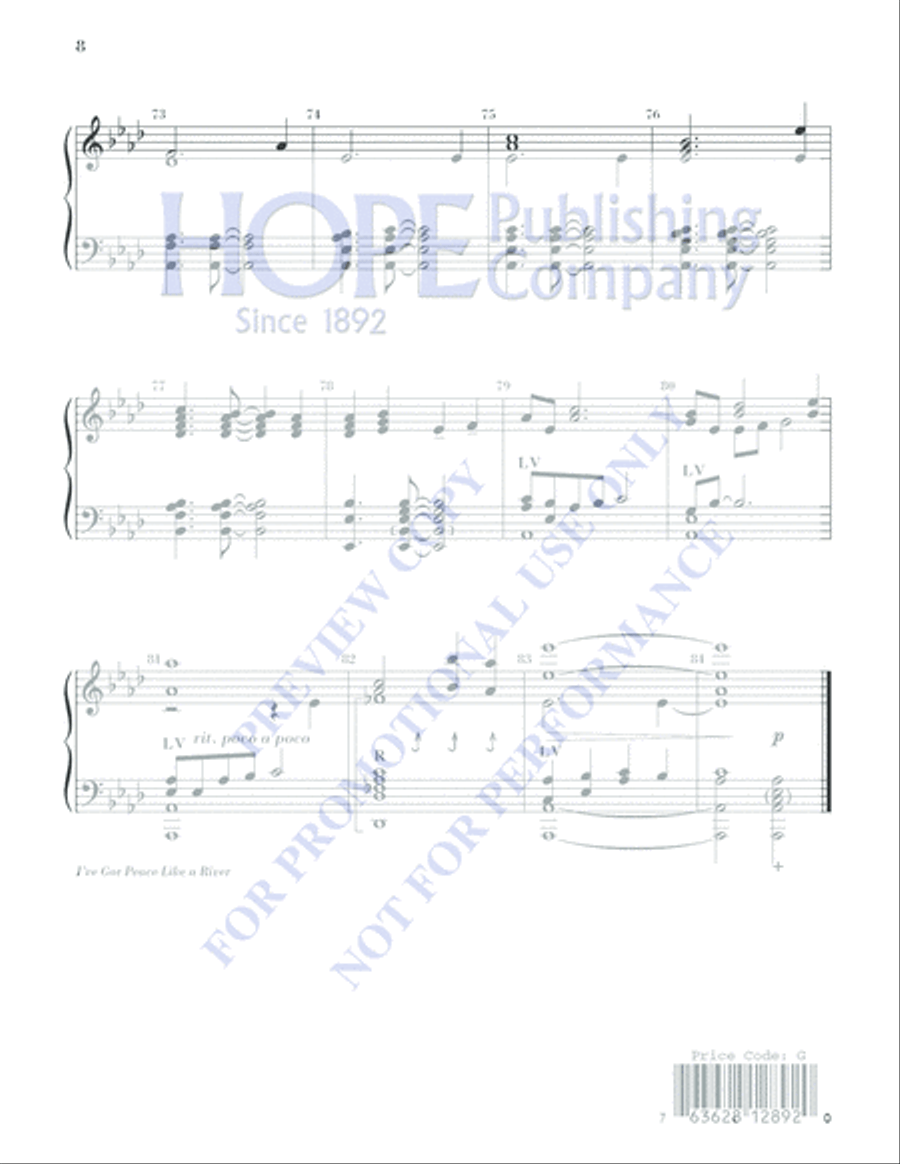I've Got Peace Like A River 5-Octaves scores gallery preview page 8