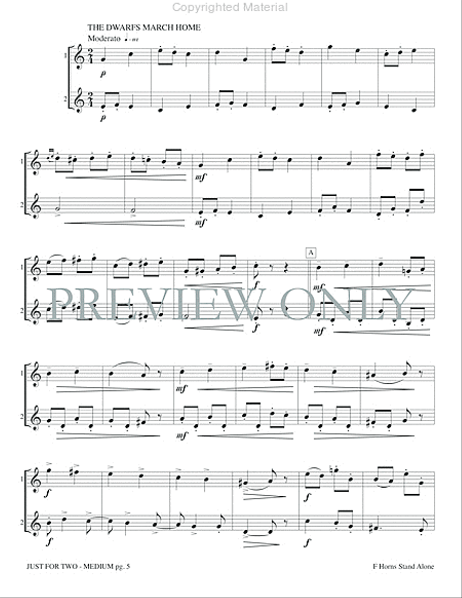 Just for Two Medium (stand alone version) Brass Duet scores gallery preview page 7