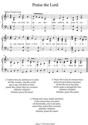 Praise the Lord, His glories show. A new tune to a wonderful old hymn.