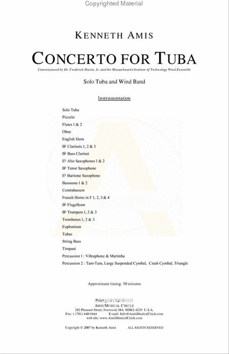 Concerto for Tuba and Wind Band Concert Band scores gallery preview page 2