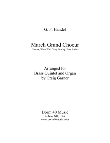 March Grand Choeur (Hero's, When With Glory Burning, from "Joshua") image number null