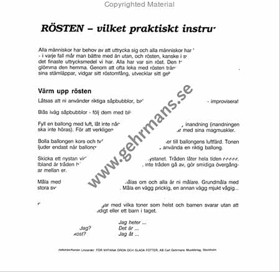 For nyfikna oron och glada fotter - metodbok Collection / Songbook scores gallery preview page 7
