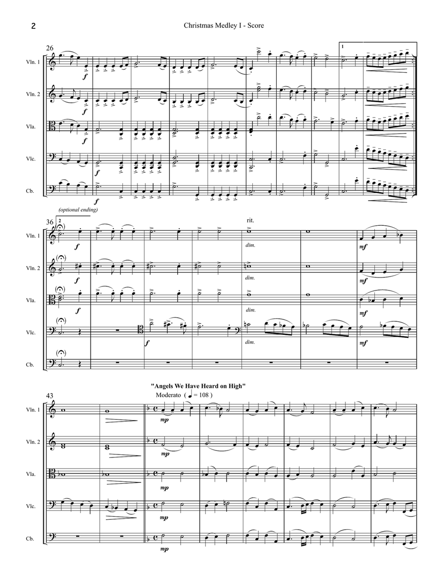A Christmas Medley String Orchestra scores gallery preview page 2