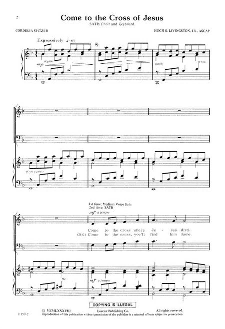 Come to the Cross of Jesus 4-Part scores gallery preview page 2