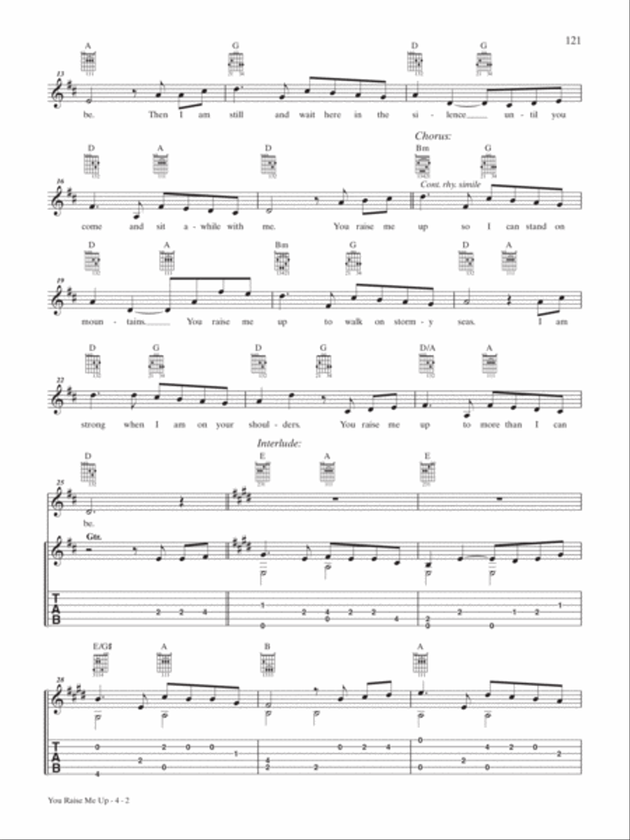 You Raise Me Up Guitar Solo scores gallery preview page 2