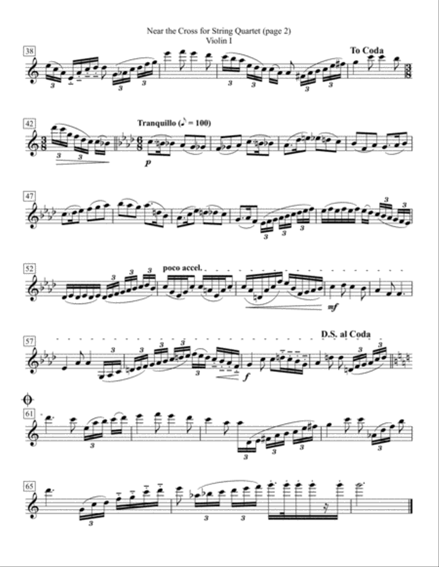 Near the Cross for String Quartet String Quartet scores gallery preview page 2