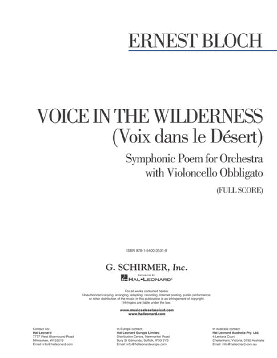 Voice in the Wilderness (Symphonic Poem)