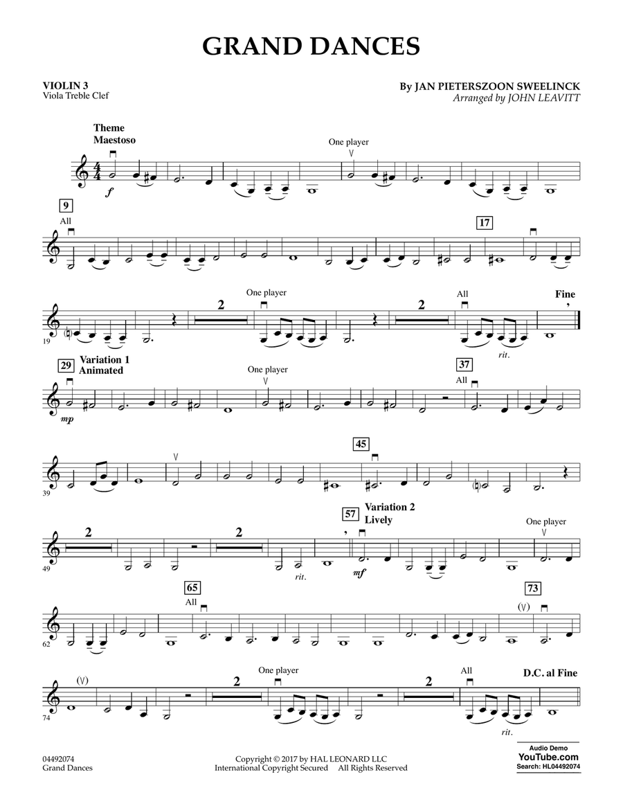 Grand Dances - Violin 3 (Viola Treble Clef)