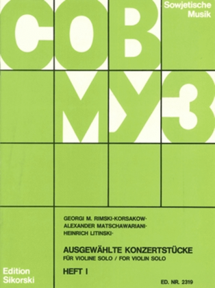 Book cover for Ausgewahlte Konzertstucke Bk1 Vn/pno